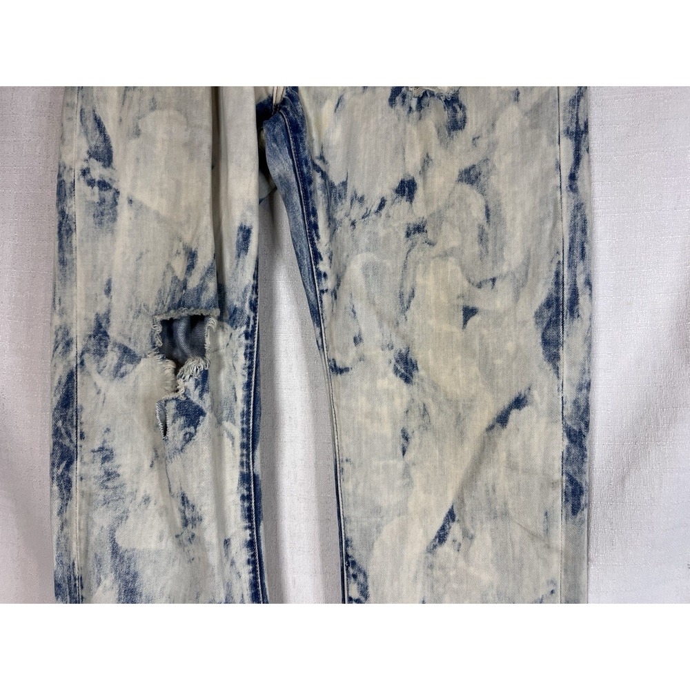 Akoo Jeans Men's 34x34 Tie Dye Print Blue Multicolor Distressed Street Wear - Picture 4 of 11
